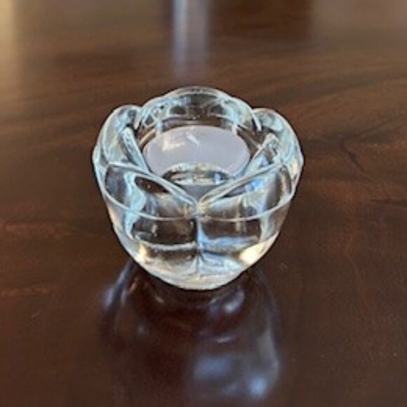 Lotus Flower Glass Votive Candle Holders - Set of 6 - Picture 1 of 4
